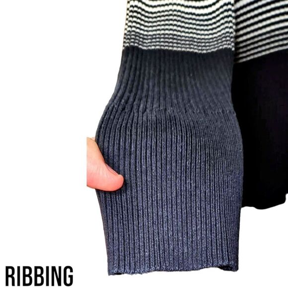 EUC FASHION BUG Plus Size Women's Multi- Colored Striped Ribbed Sweater 2X - Picture 5 of 12